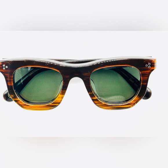 Lesca Tortoiseshell Green Lens Men’s Sunglasses - Picture 2 of 10